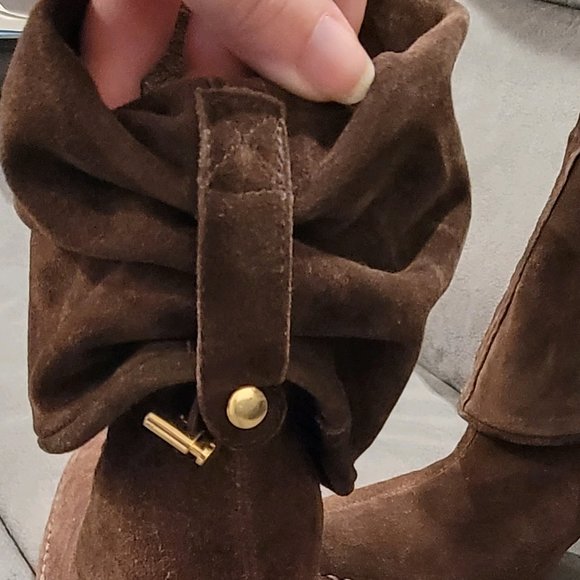 Hot in Hollywood Brown Heeled Boots, Size 8W - Picture 9 of 10